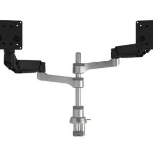R-Go Tools Caparo Dual Monitor Tischhalterung bis 26 Zoll, RGOVLCA4TWSI, silber/...
