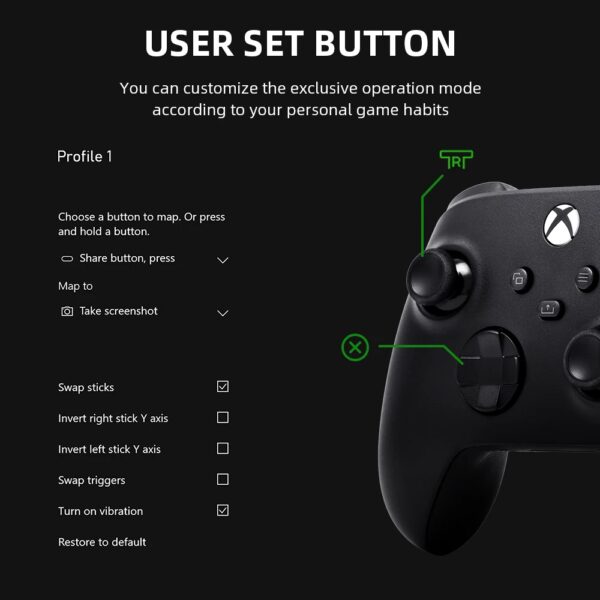 Microsoft Xbox Core Wireless Controller Carbon Electric Volt Weiß Schwarz für Xbox Series X Xbox – Bild 6