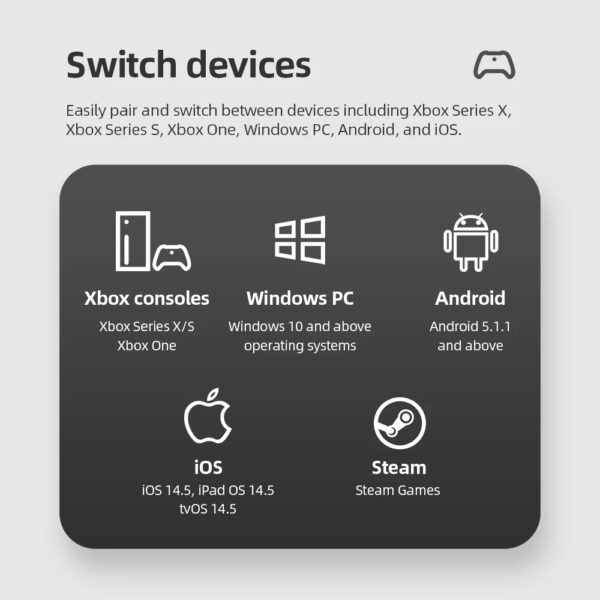 Microsoft Xbox Core Wireless Controller Carbon Electric Volt Weiß Schwarz für Xbox Series X Xbox – Bild 5