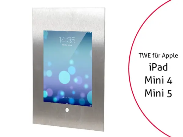 TabLines TWE018E Tablet Wandeinbau f?r Apple iPad Mini 4/5, HB, Edelstahl