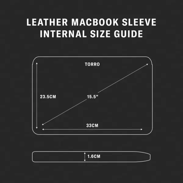 Leder MacBook Pro / MacBook Air Hülle (für 13" & 14") - Schwarz – Bild 2