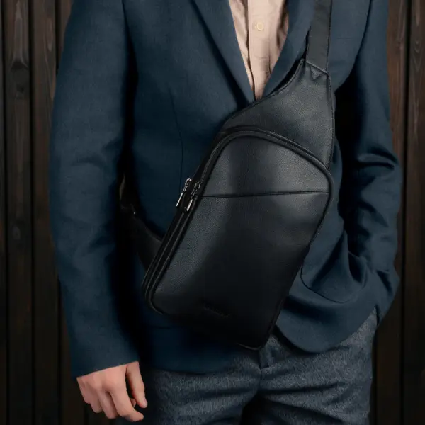 Slingtasche aus Leder - Schwarz – Bild 2