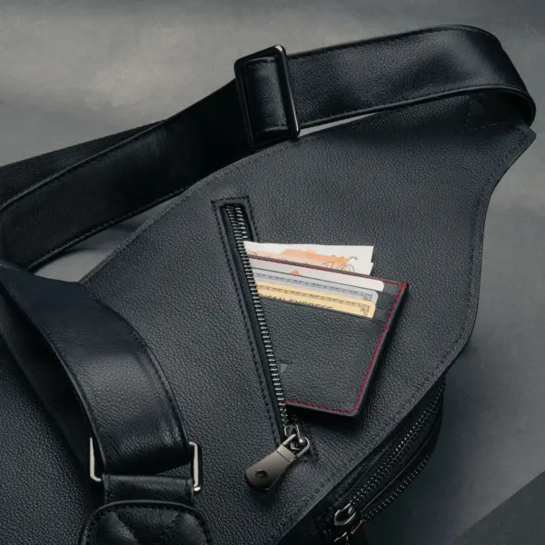 Slingtasche aus Leder - Schwarz – Bild 3
