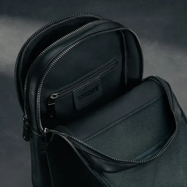 Slingtasche aus Leder - Schwarz – Bild 4