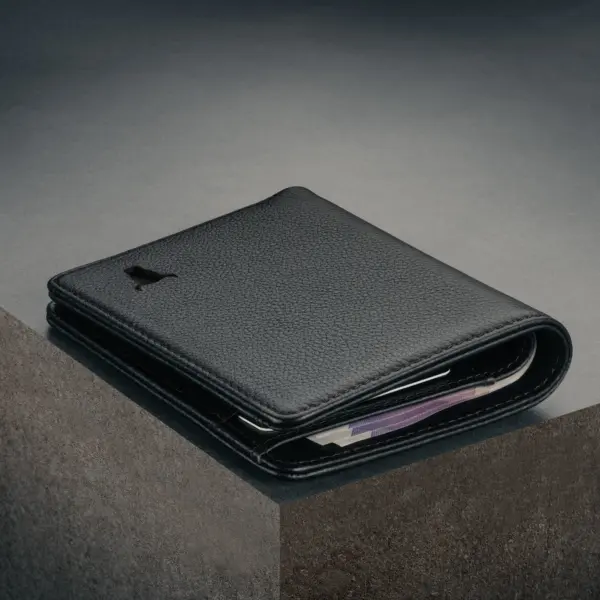 Lederbrieftasche (mit RFID-Schutz) - Schwarz – Bild 5