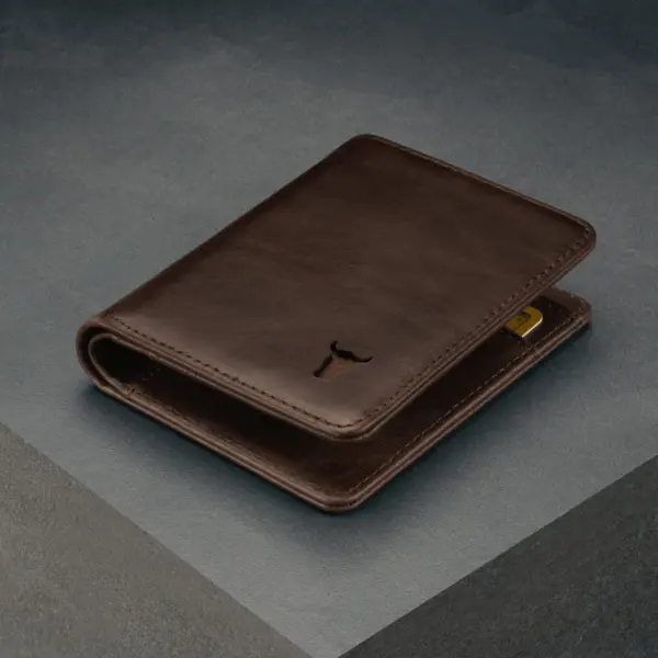 Lederbrieftasche (mit RFID-Schutz) - Dunkelbraun – Bild 2