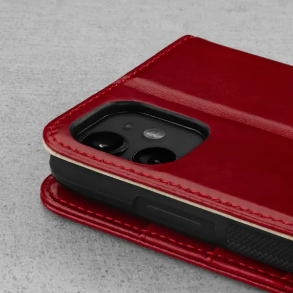 iPhone 11 Lederhülle (mit Standfunktion) - Rot – Bild 4