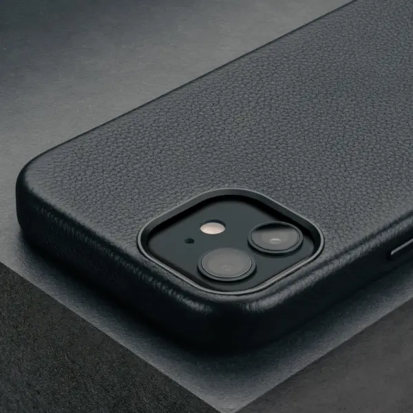 iPhone 12/12 Pro Leder Bumper Hülle (MagSafe-kompatibel) - Black – Bild 3