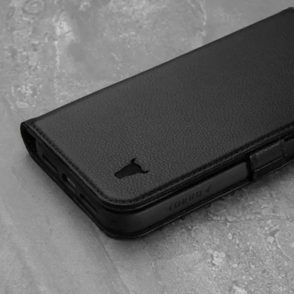 iPhone 13 Pro Max Lederhülle (mit Standfunktion) - Schwarz – Bild 5