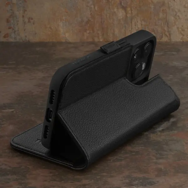 iPhone 15 Pro Max Lederhülle - Schwarz – Bild 2
