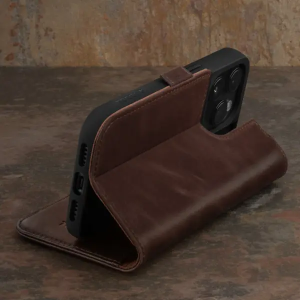 iPhone 15 Pro Max Lederhülle - Dunkelbraun – Bild 2