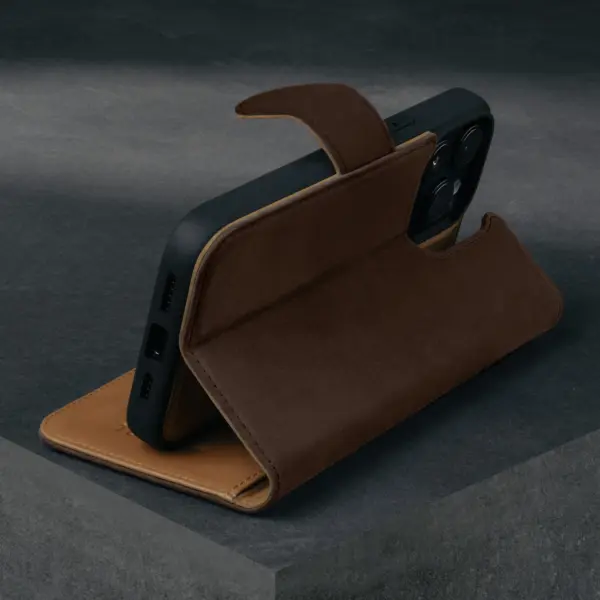 iPhone 15 Pro Nubukleder-Brieftaschenhülle (mit abnehmbarer Abdeckung) - Dark Brown – Bild 2