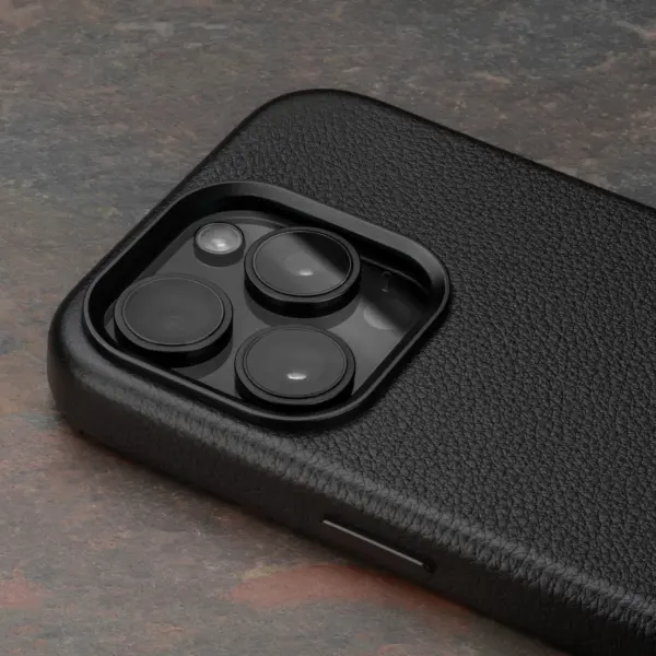iPhone 15 Pro Leder Bumper Hülle (MagSafe-kompatibel) - Schwarz – Bild 3