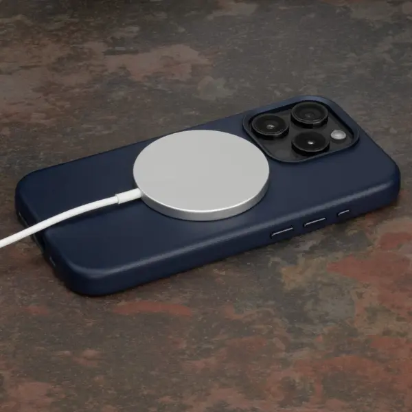 iPhone 15 Pro Leder Bumper Hülle (MagSafe-kompatibel) - Blau – Bild 2