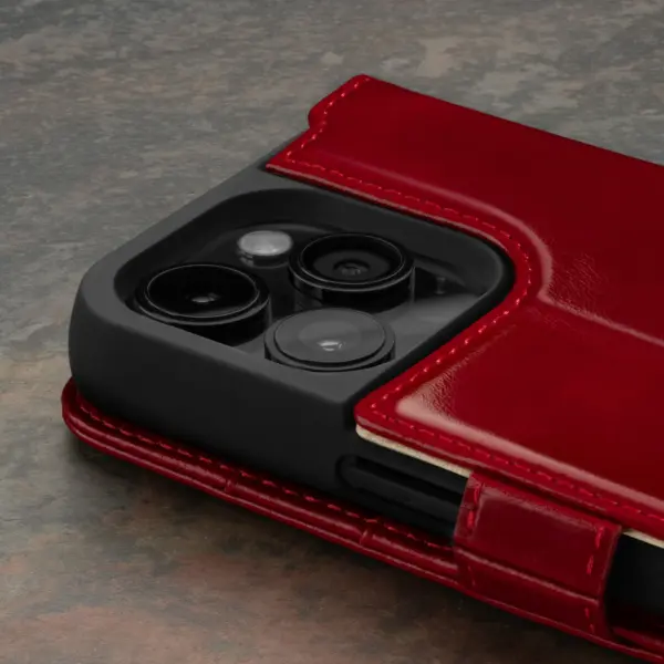 iPhone 15 Pro Lederhülle - Rot – Bild 4