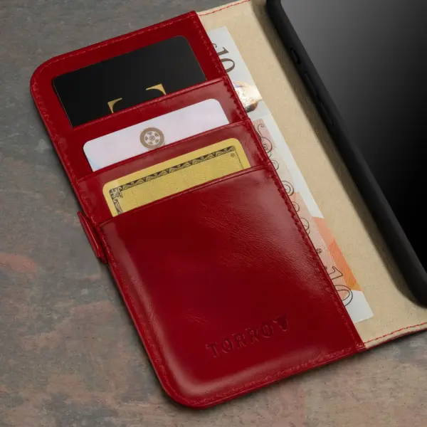 iPhone 15 Pro Lederhülle - Rot – Bild 3