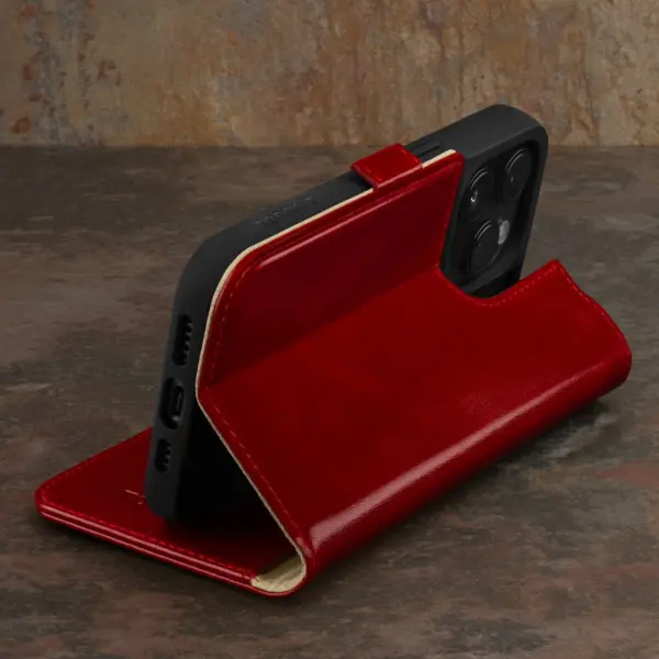 iPhone 15 Pro Lederhülle - Rot – Bild 2