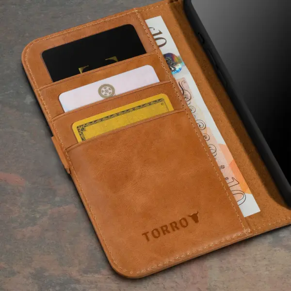 iPhone 15 Pro Lederhülle - Hellbraun – Bild 3