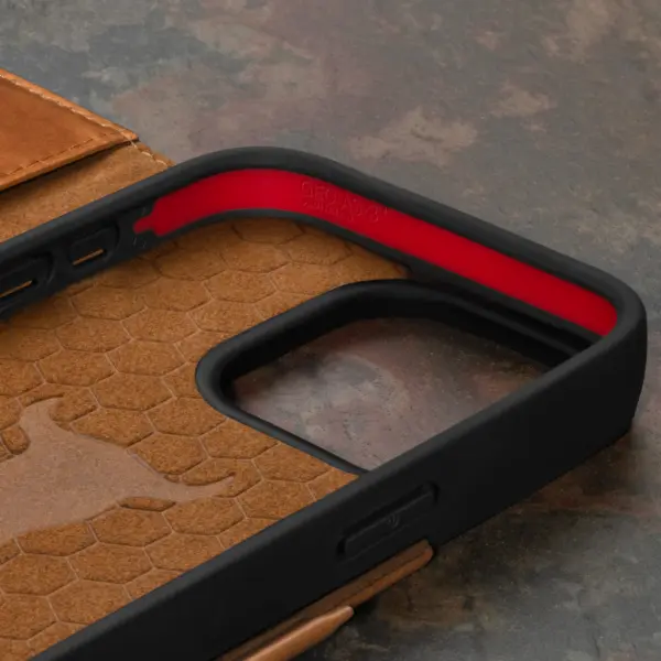 iPhone 15 Pro Lederhülle - Hellbraun – Bild 5