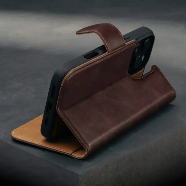 iPhone 16 Pro Lederhülle (mit abnehmbarer Hülle und MagSafe-kompatibel) - TORRO Signature / Dunkelbraun – Bild 2