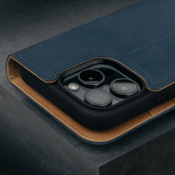 iPhone 16 Pro Max Lederhülle (mit abnehmbarer Hülle und MagSafe-kompatibel) - Nubuck / Blau – Bild 4