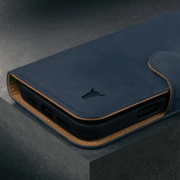 iPhone 16 Pro Max Lederhülle (mit abnehmbarer Hülle und MagSafe-kompatibel) - Nubuck / Blau – Bild 5