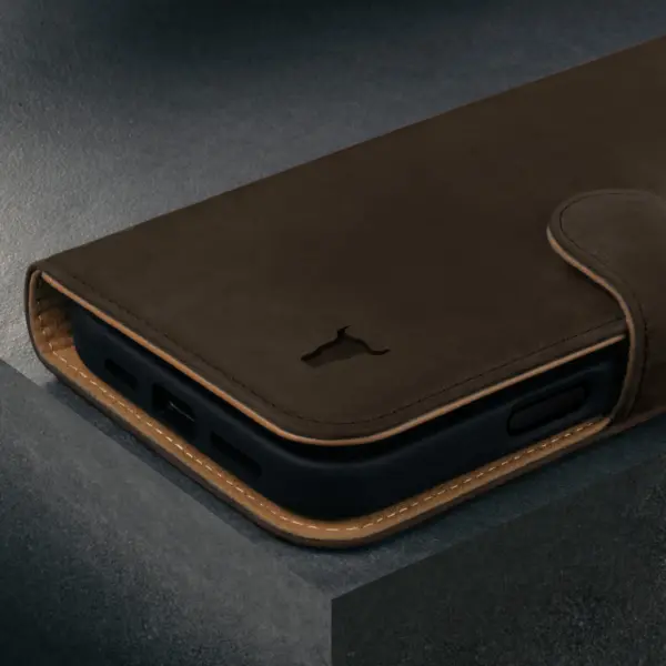 iPhone 16 Pro Max Lederhülle (mit abnehmbarer Hülle und MagSafe-kompatibel) - Nubuck / Dunkelbraun – Bild 5