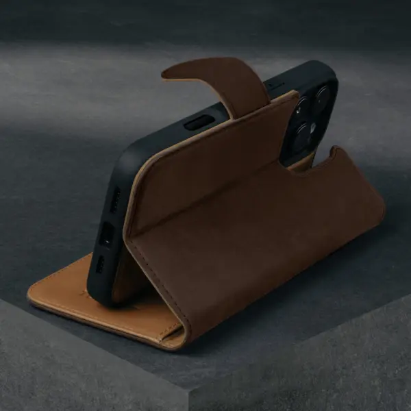 iPhone 16 Pro Max Lederhülle (mit abnehmbarer Hülle und MagSafe-kompatibel) - Nubuck / Dunkelbraun – Bild 2