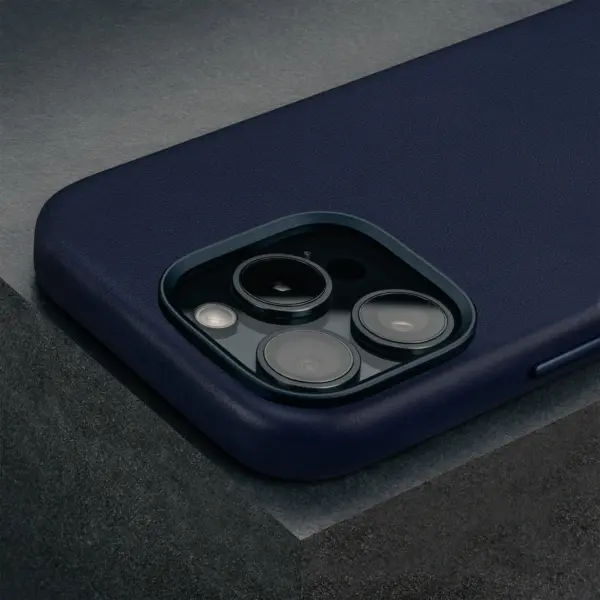 iPhone 16 Pro Max Leder Bumper Hülle - Blau – Bild 3
