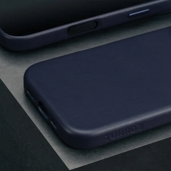 iPhone 16 Pro Max Leder Bumper Hülle - Blau – Bild 5