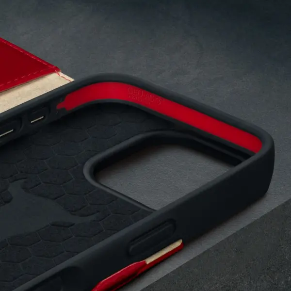 iPhone 16 Pro Max Lederhülle (Standfunktion & MagSafe kompatibel) - Rot – Bild 5