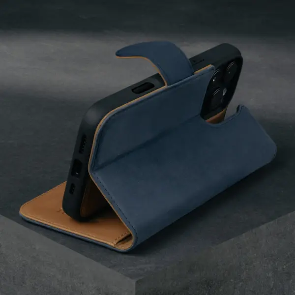 iPhone 16 Pro Lederhülle (mit abnehmbarer Hülle und MagSafe-kompatibel) - Nubuck / Blau – Bild 2