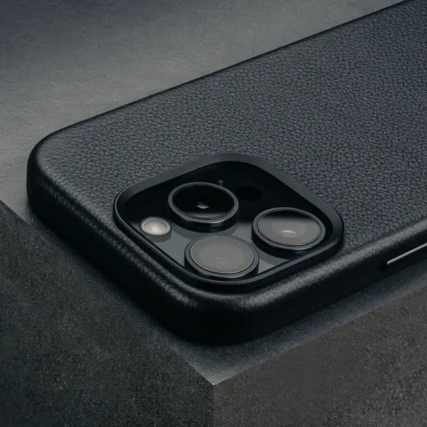 iPhone 16 Pro Leder Bumper Hülle - Schwarz – Bild 3