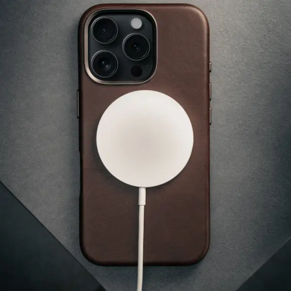 iPhone 16 Pro Leder Bumper Hülle - Dunkelbraun – Bild 2