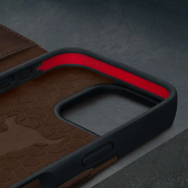 iPhone 16 Pro Lederhülle (mit Standfunktion und MagSafe Laden) - Dunkelbraun – Bild 5