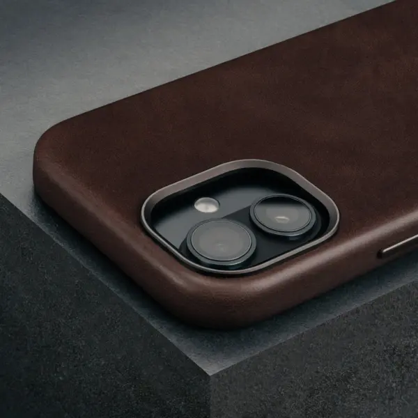 iPhone 16 Schlank Leder Bumper Hülle - Dunkelbraun – Bild 3
