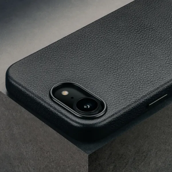 iPhone 16e Leder Bumper Hülle - Schwarz – Bild 3