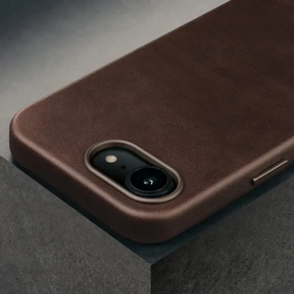 iPhone 16e Leder Bumper Hülle - Dunkelbraun – Bild 3