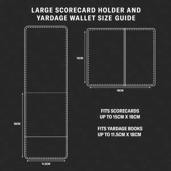 Leder-Golf-Scorecard-Halter und Yardage-Buchcover (PRO Edition) - Schwarz mit Rotem Detail – Bild 2