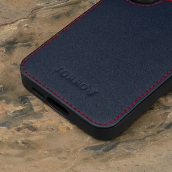 Galaxy S24 Leder Bumper Hülle - Marineblau – Bild 5