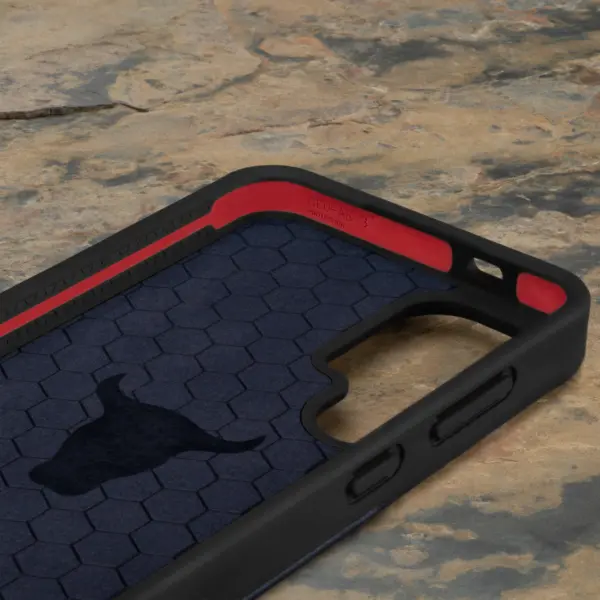 Galaxy S24 Leder Bumper Hülle - Marineblau – Bild 3