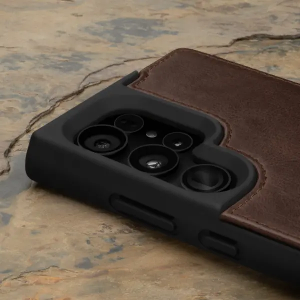 Galaxy S24 Ultra Leder Bumper Hülle - Dunkelbraun – Bild 2