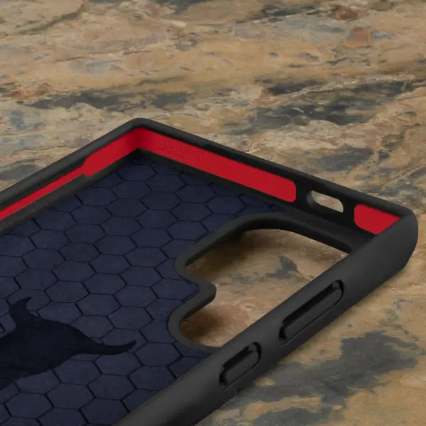 Galaxy S24 Ultra Leder Bumper Hülle - Marineblau – Bild 3