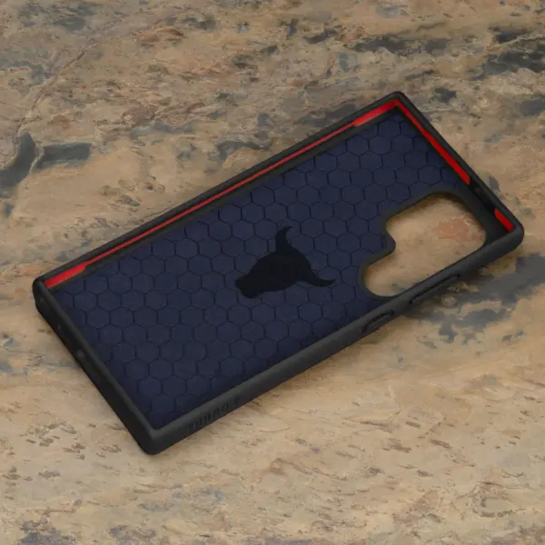 Galaxy S24 Ultra Leder Bumper Hülle - Marineblau – Bild 4