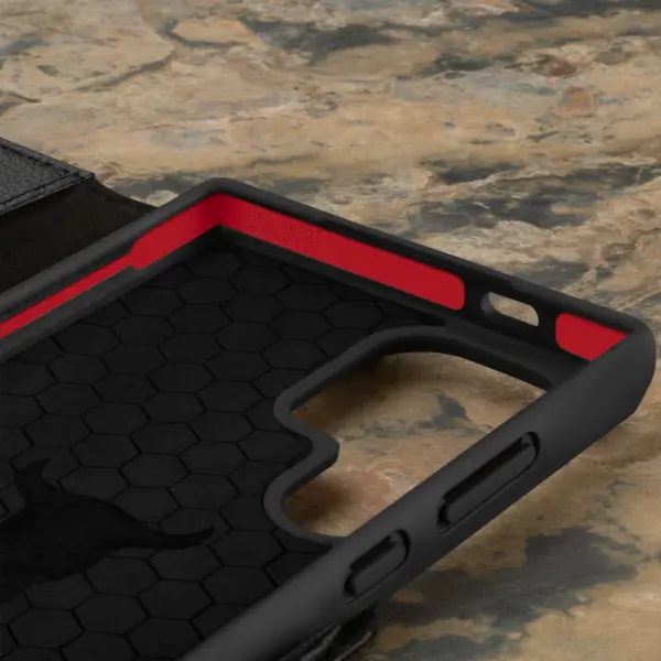 Galaxy S24 Ultra Lederhülle (mit Standfunktion) - Schwarz – Bild 5