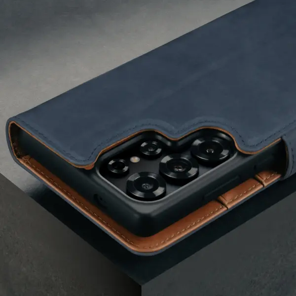Abnehmbare Brieftaschenhülle für Galaxy S25 Ultra - Nubuck / Blau – Bild 4