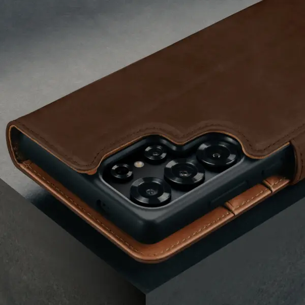 Abnehmbare Brieftaschenhülle für Galaxy S25 Ultra - Nubuck / Dunkelbraun – Bild 4