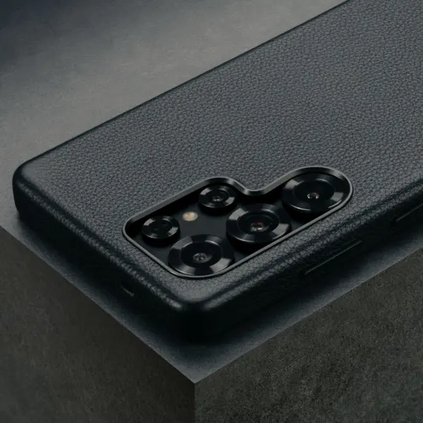 Galaxy S25 Ultra Leder Bumper Hülle (Qi2/MagSafe-Ladekompatibel) - Schwarz – Bild 3
