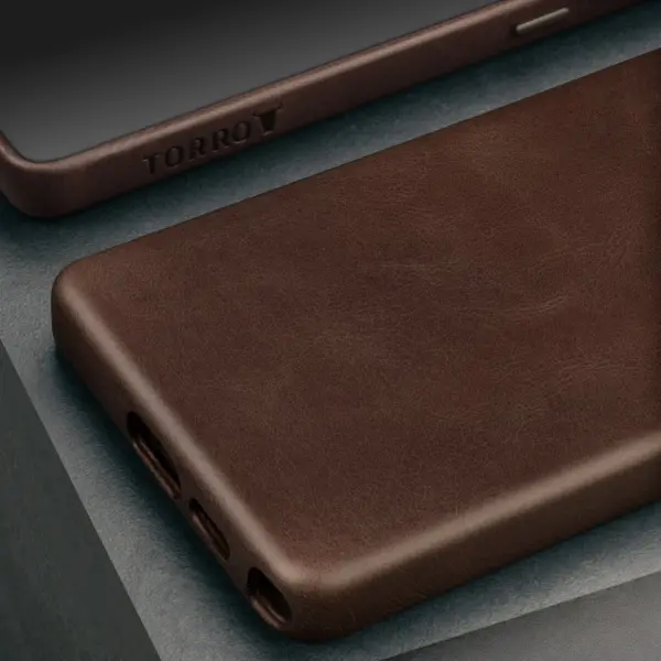 Galaxy S25 Ultra Leder Bumper Hülle (Qi2/MagSafe-Ladekompatibel) - Dunkelbraun – Bild 5