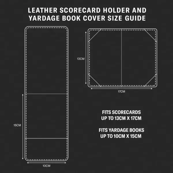 Leder-Golf-Scorecard-Halter und Yardage-Buch-Cover - Schwarz mit Rotem Detail – Bild 3